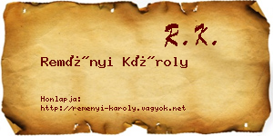 Reményi Károly névjegykártya