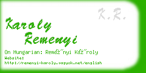 karoly remenyi business card